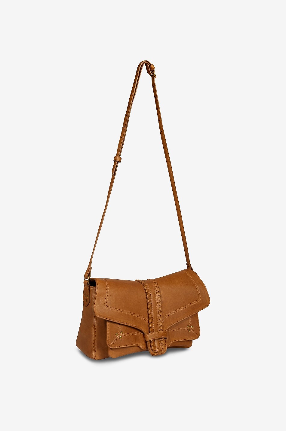 JEROME DREYFUSS Schultertasche aus Glattleder mit Flecht-Detail Harry M Damen KAMELFARBEN 5