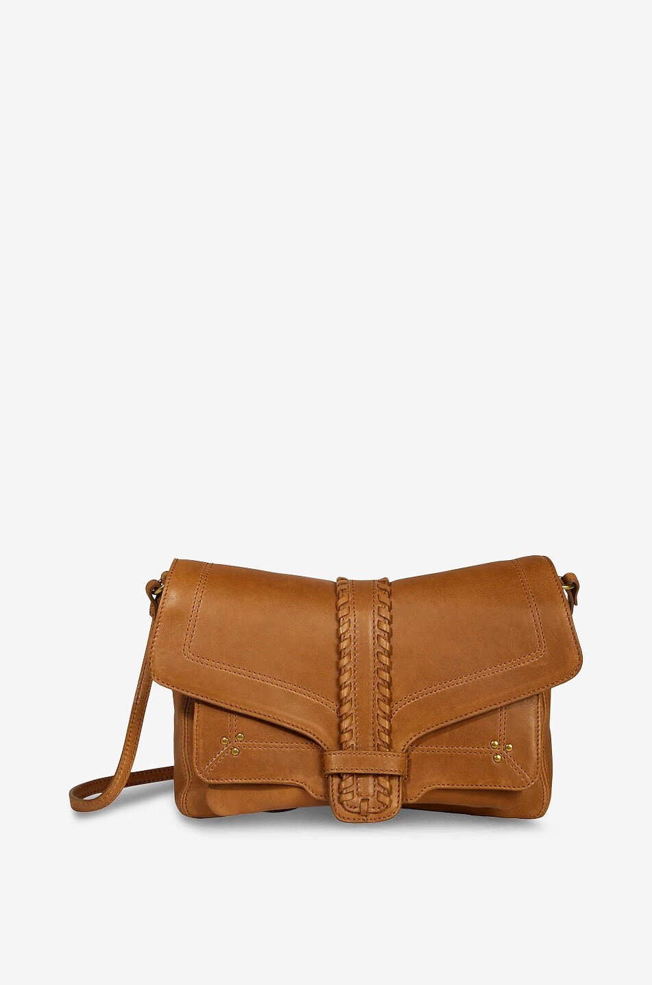 JEROME DREYFUSS Schultertasche aus Glattleder mit Flecht-Detail Harry M Damen KAMELFARBEN 1