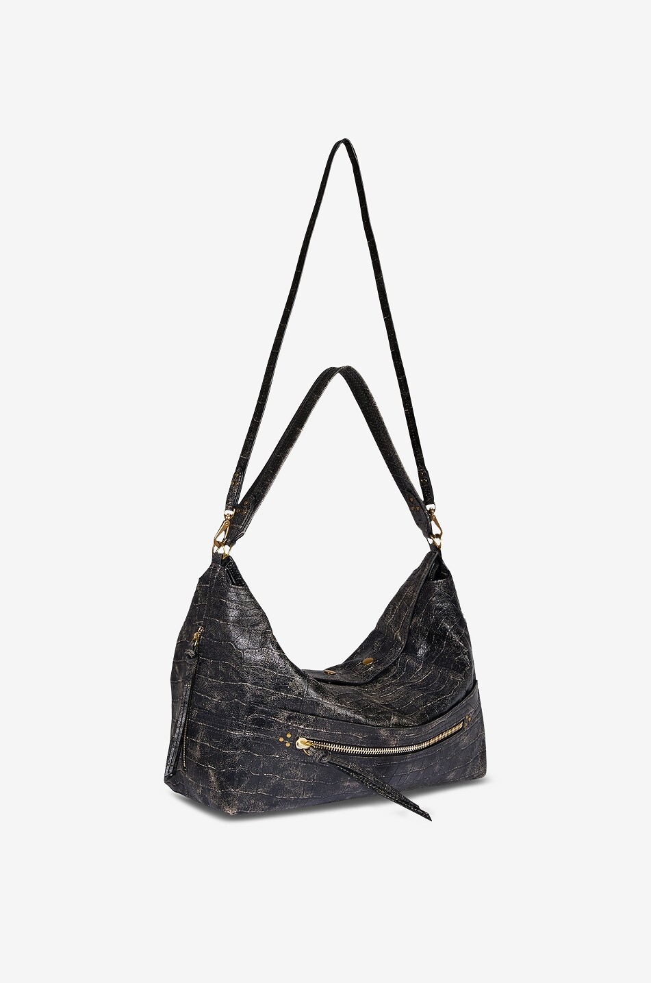 JEROME DREYFUSS Schultertasche aus Leder Lucky Hobo Large Damen SCHWARZ 5