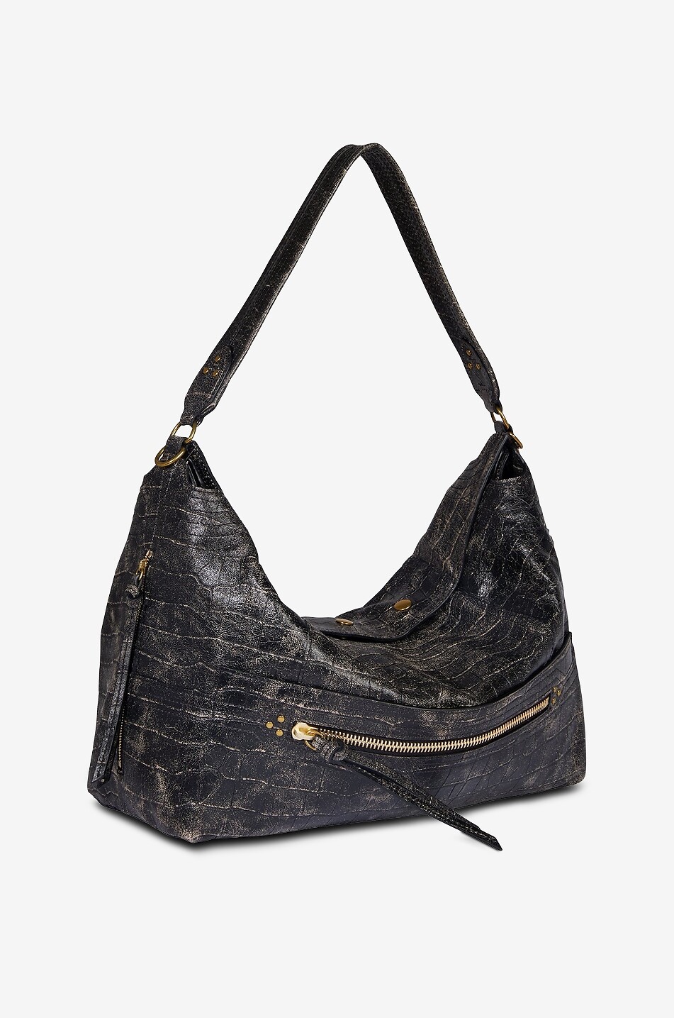 JEROME DREYFUSS Schultertasche aus Leder Lucky Hobo Large Damen SCHWARZ 2