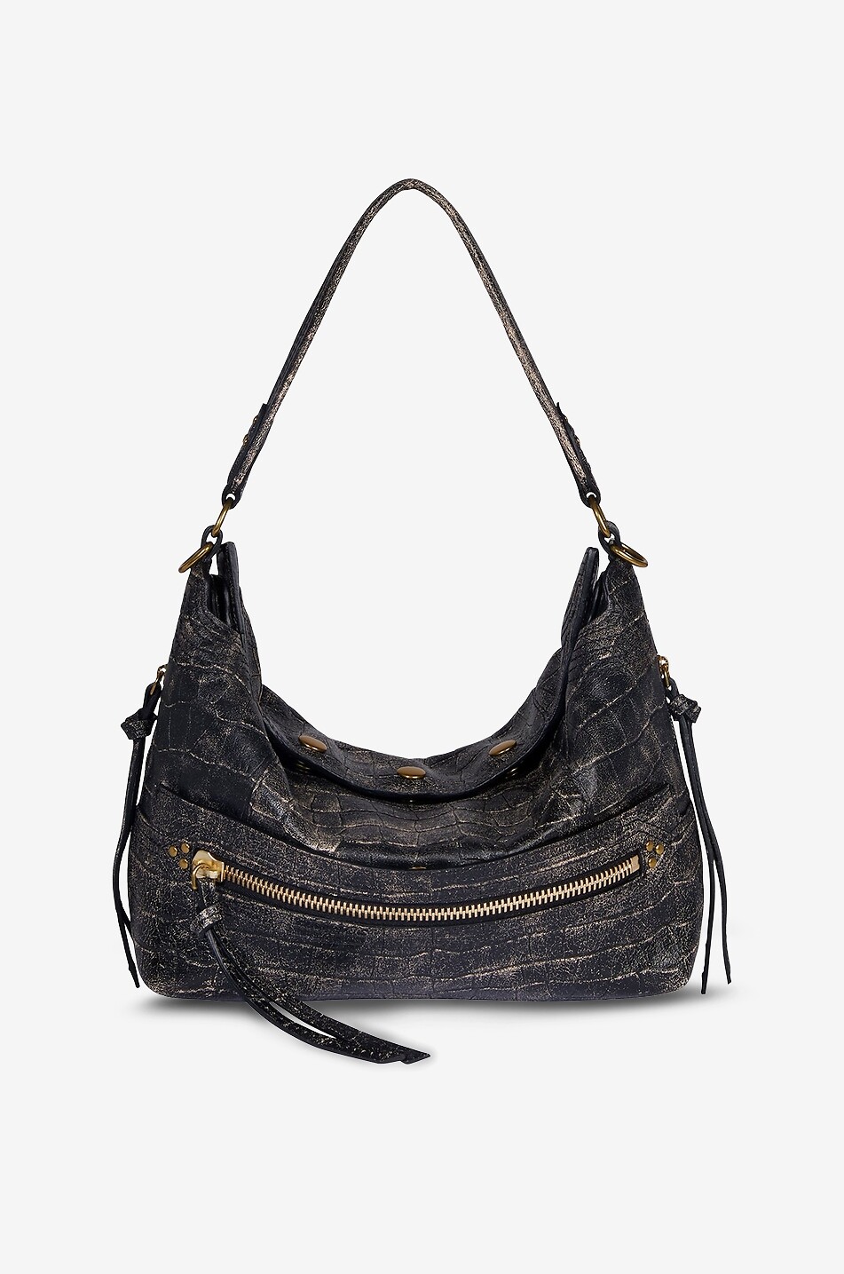 JEROME DREYFUSS Schultertasche aus Leder Lucky Hobo Large Damen SCHWARZ 1