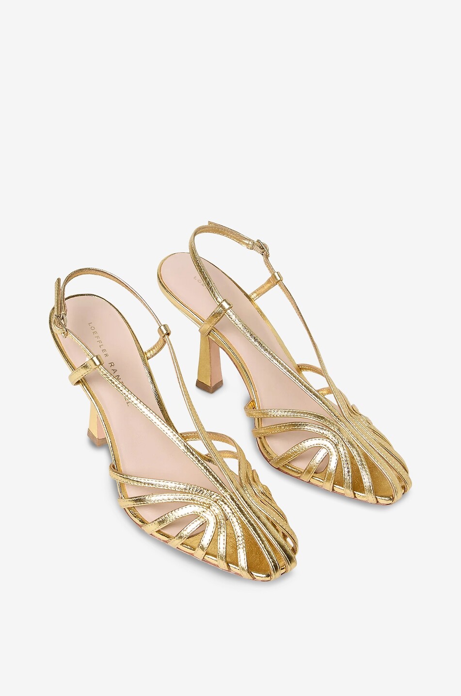 LOEFFLER RANDALL Absatzsandalen aus Metallic-Leder Alexandra 90 Damen GOLDEN 2