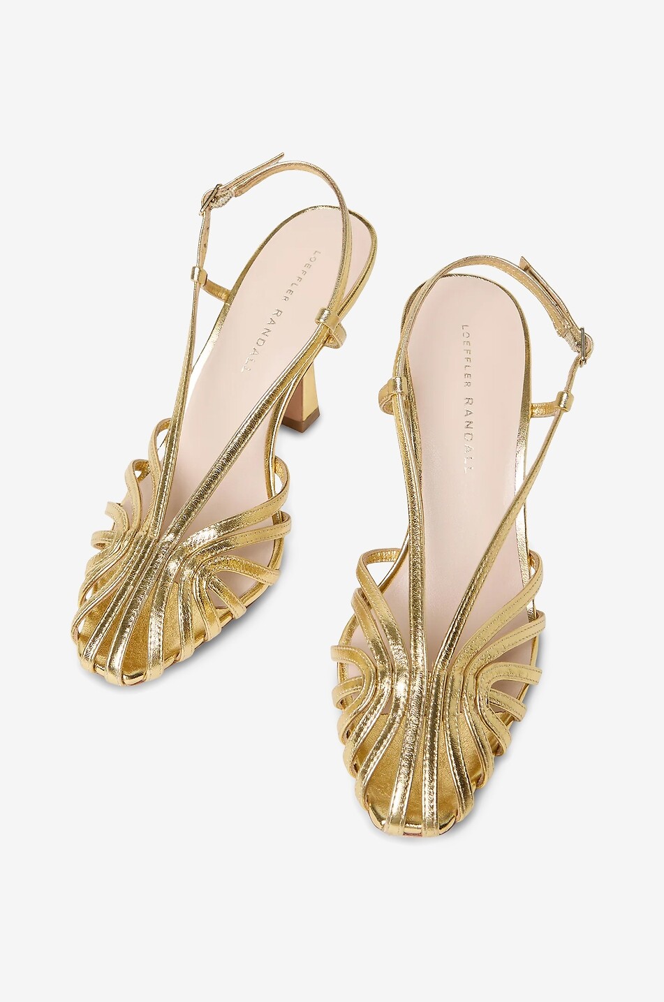 LOEFFLER RANDALL Absatzsandalen aus Metallic-Leder Alexandra 90 Damen GOLDEN 5