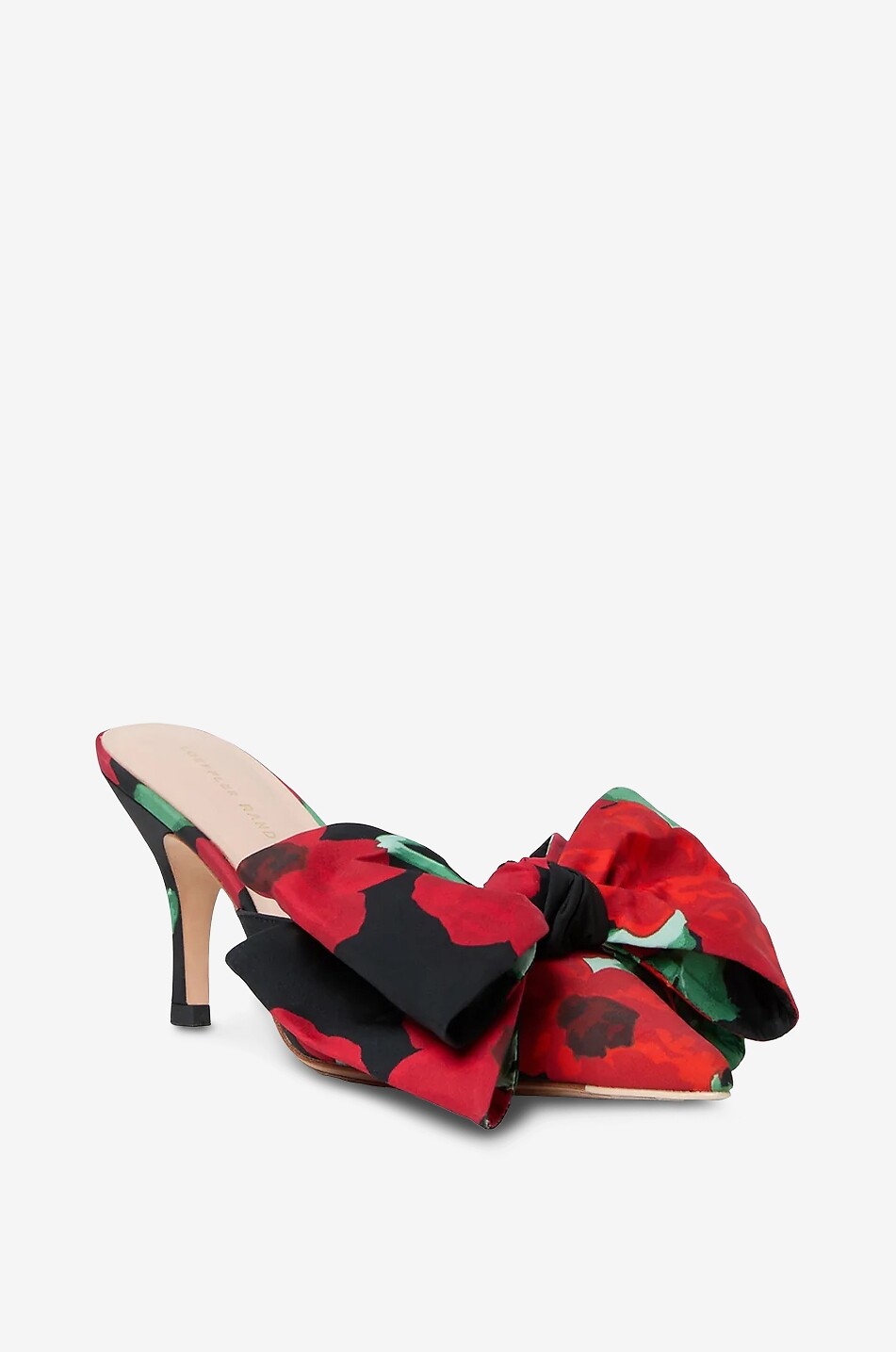 LOEFFLER RANDALL Margot 75 floral taffeta heeled pointy-toe mules Women BLACK 1