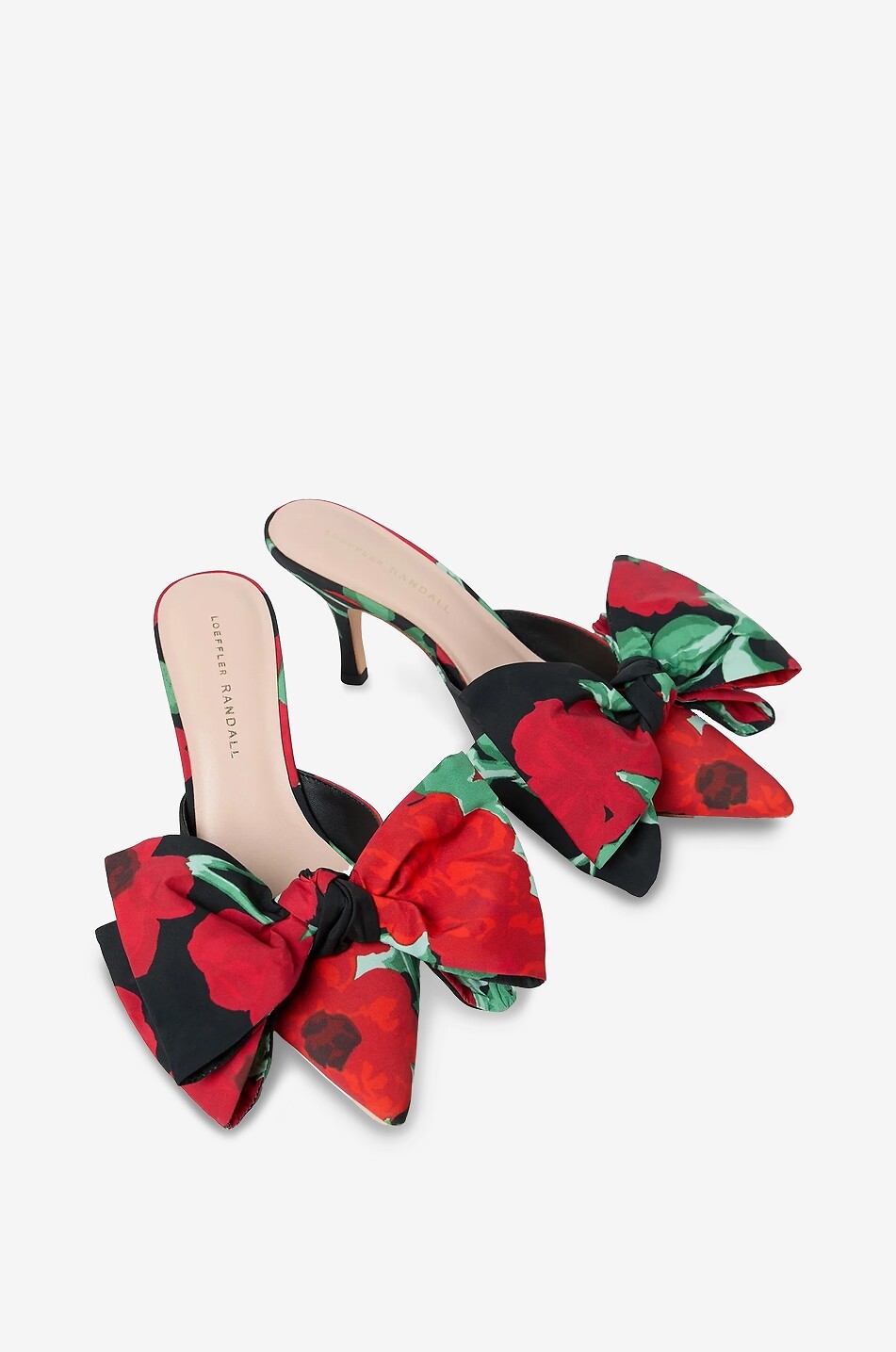 LOEFFLER RANDALL Margot 75 floral taffeta heeled pointy-toe mules Women BLACK 2
