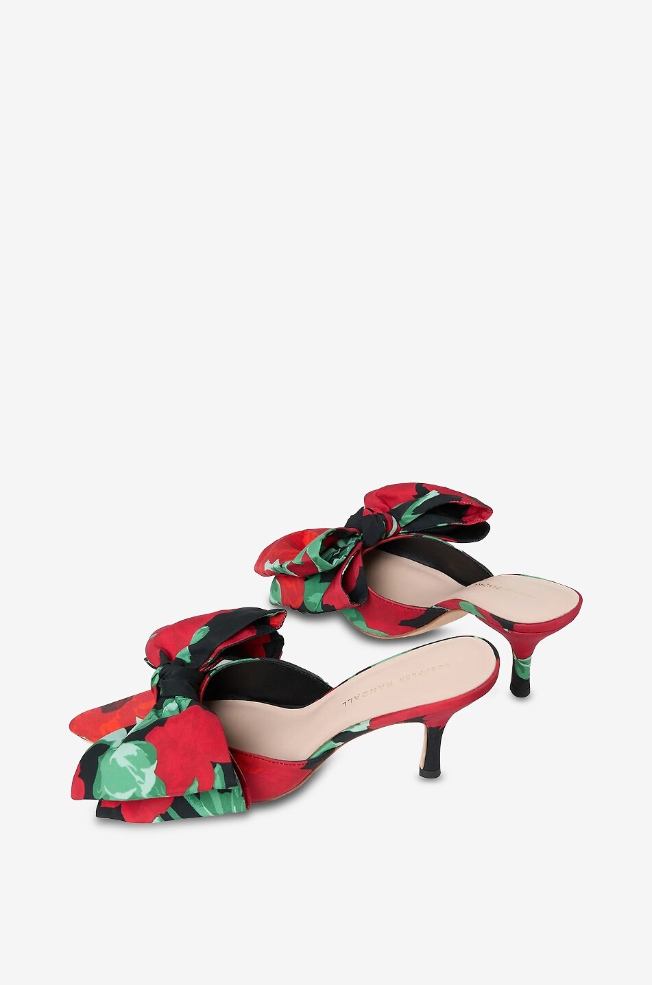 LOEFFLER RANDALL Margot 75 floral taffeta heeled pointy-toe mules Women BLACK 3