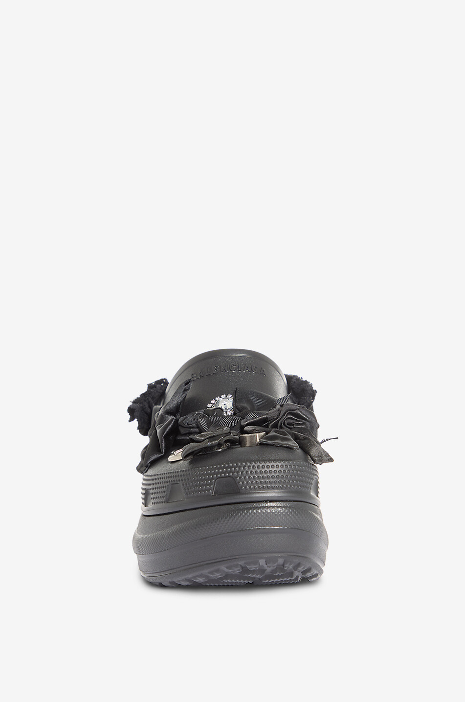 BALENCIAGA Plateau-Pantoletten aus Gummi mit Charms Crocs Jibbitz Damen SCHWARZ 2