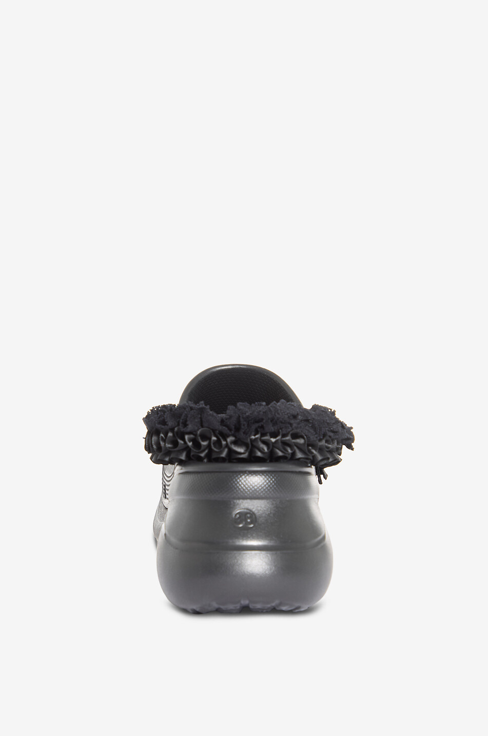 BALENCIAGA Plateau-Pantoletten aus Gummi mit Charms Crocs Jibbitz Damen SCHWARZ 4