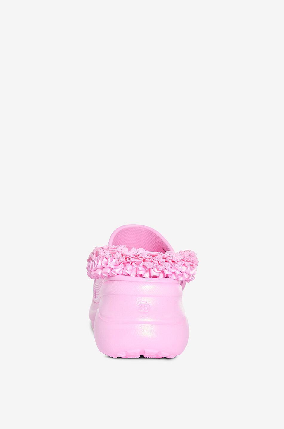 BALENCIAGA Plateau-Pantoletten aus Gummi mit Charms Crocs Jibbitz Damen ROSA 4