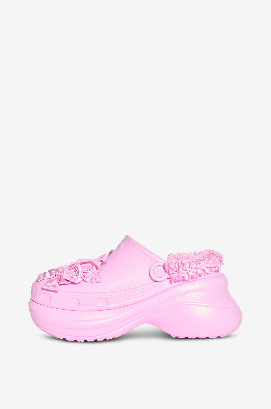 BALENCIAGA Plateau-Pantoletten aus Gummi mit Charms Crocs Jibbitz Damen ROSA 3