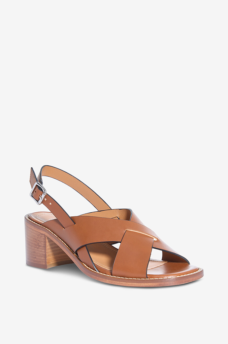 BONGENIE Sandalen mit Blockabsatz aus Glattleder Glyde 60 Damen BRAUN 1