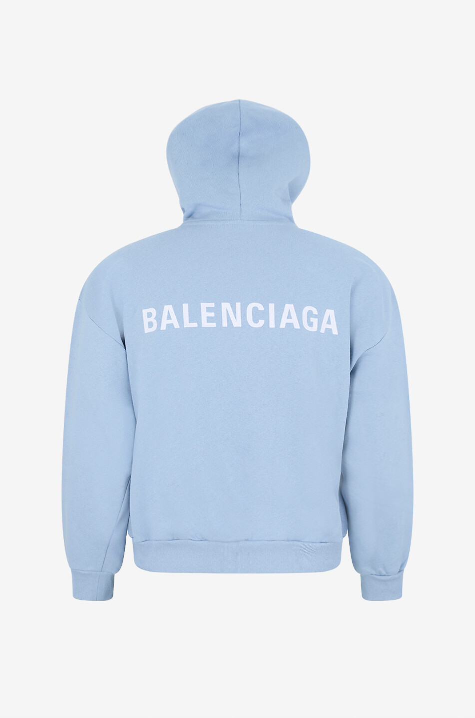 BALENCIAGA Sweat-shirt à capuche zippé en coton Balenciaga Back Fit Regular Homme BLEU CLAIR 2