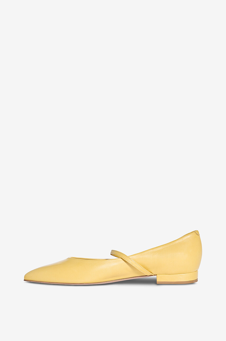 BONGENIE Tamsin 10 nappa leather pointed-toe Mary Jane flats Women LIGHT YELLOW 3