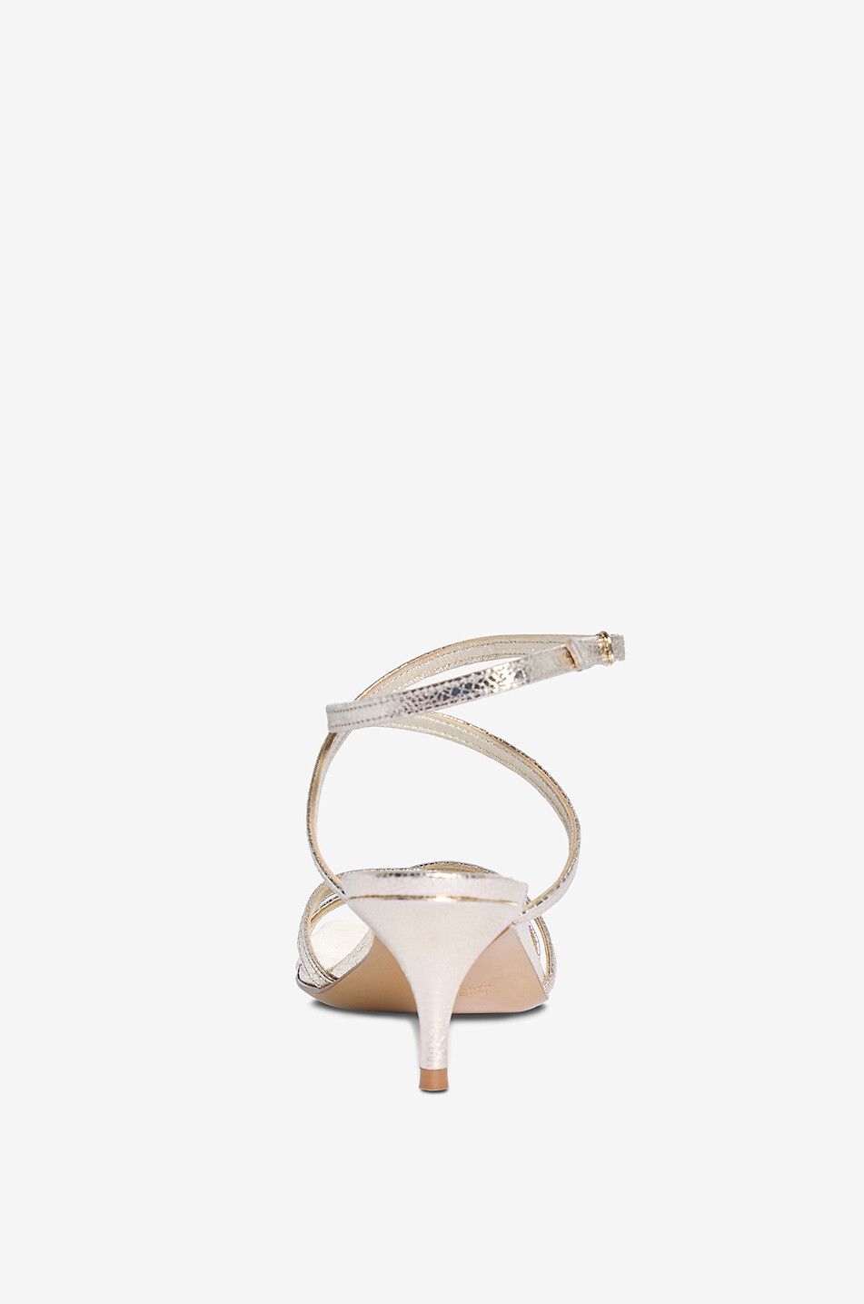 BONGÉNIE Sandales à talon en cuir métallisé craquelé Aries 60 Femme DORE 4