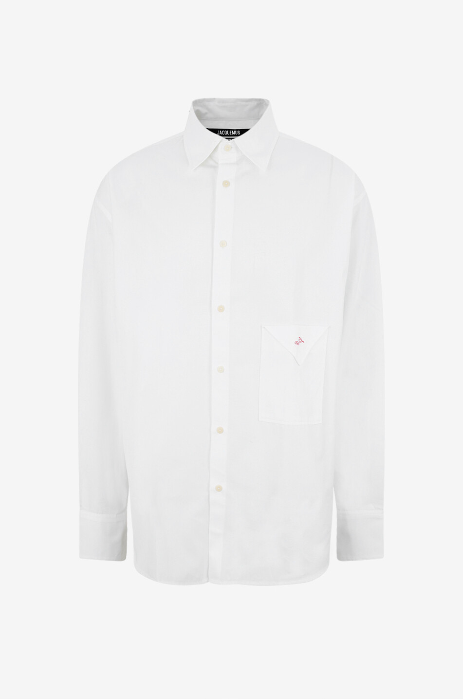 JACQUEMUS Chemise à col français en popeline de coton La chemise Nappe Homme BLANC 1