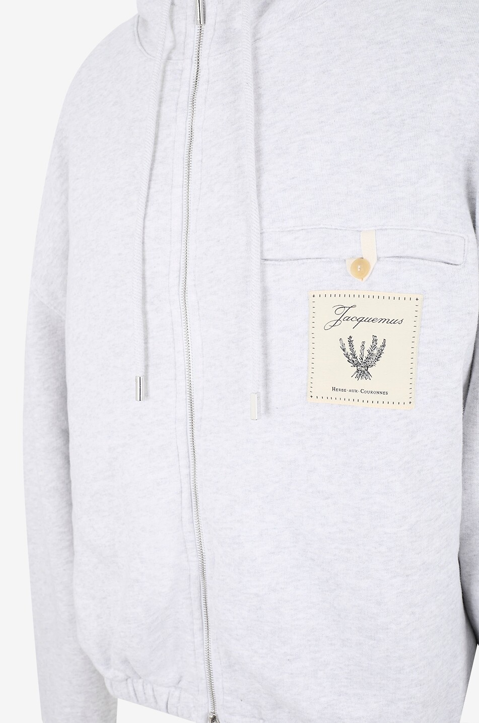 JACQUEMUS Sweat-shirt zippé à capuche en coton Torneo Homme GRIS 3