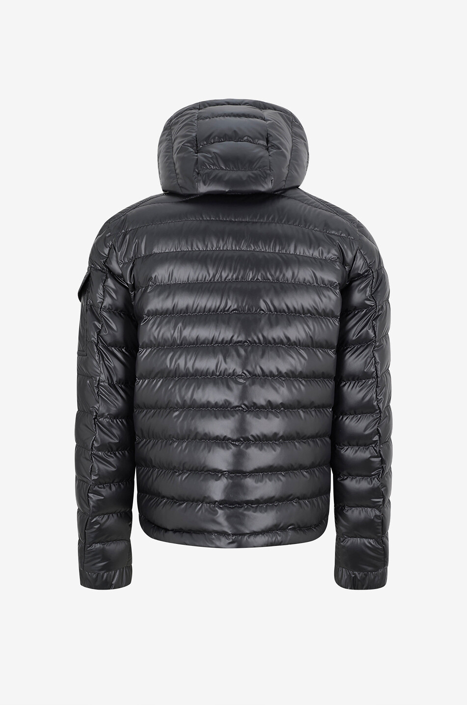 Hanoverian long lacquered nylon down jacket - MONCLER - BLACK