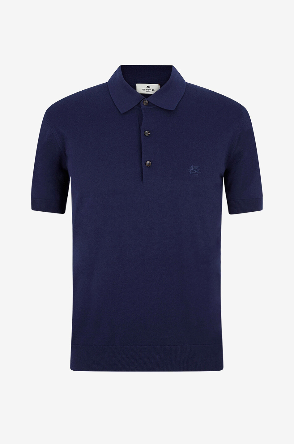 Kurzarm-Polohemd aus Seiden-Jersey mit Paisley-Print