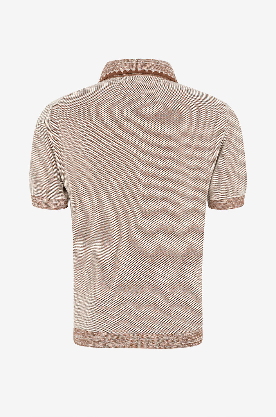 ETRO Polo en maille fine de coton à manches courtes Pegaso Homme MARRON CLAIR 2