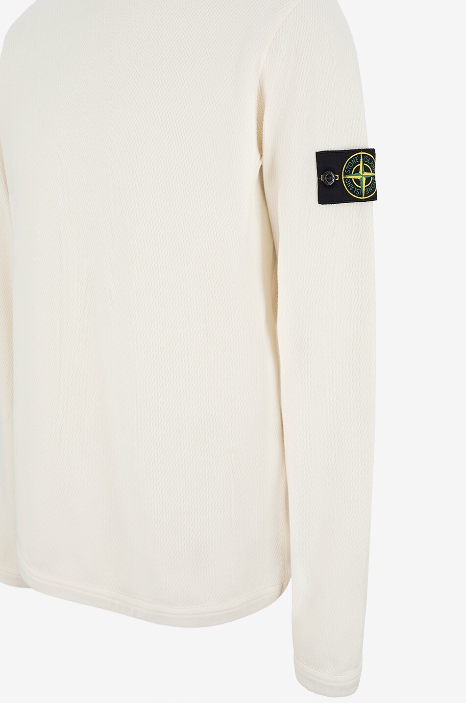 STONE ISLAND Sweat-shirt à col rond 6100011 Mesh Stitch Organic Cotton Fleece Homme BLANC CASSE 3