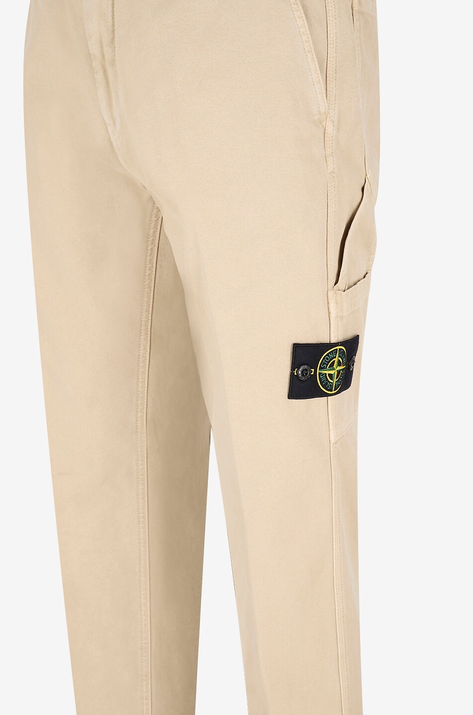 STONE ISLAND 3100037 Organic Panama Cotton Old Effect straight-leg canvas trousers Men Medium beige 3