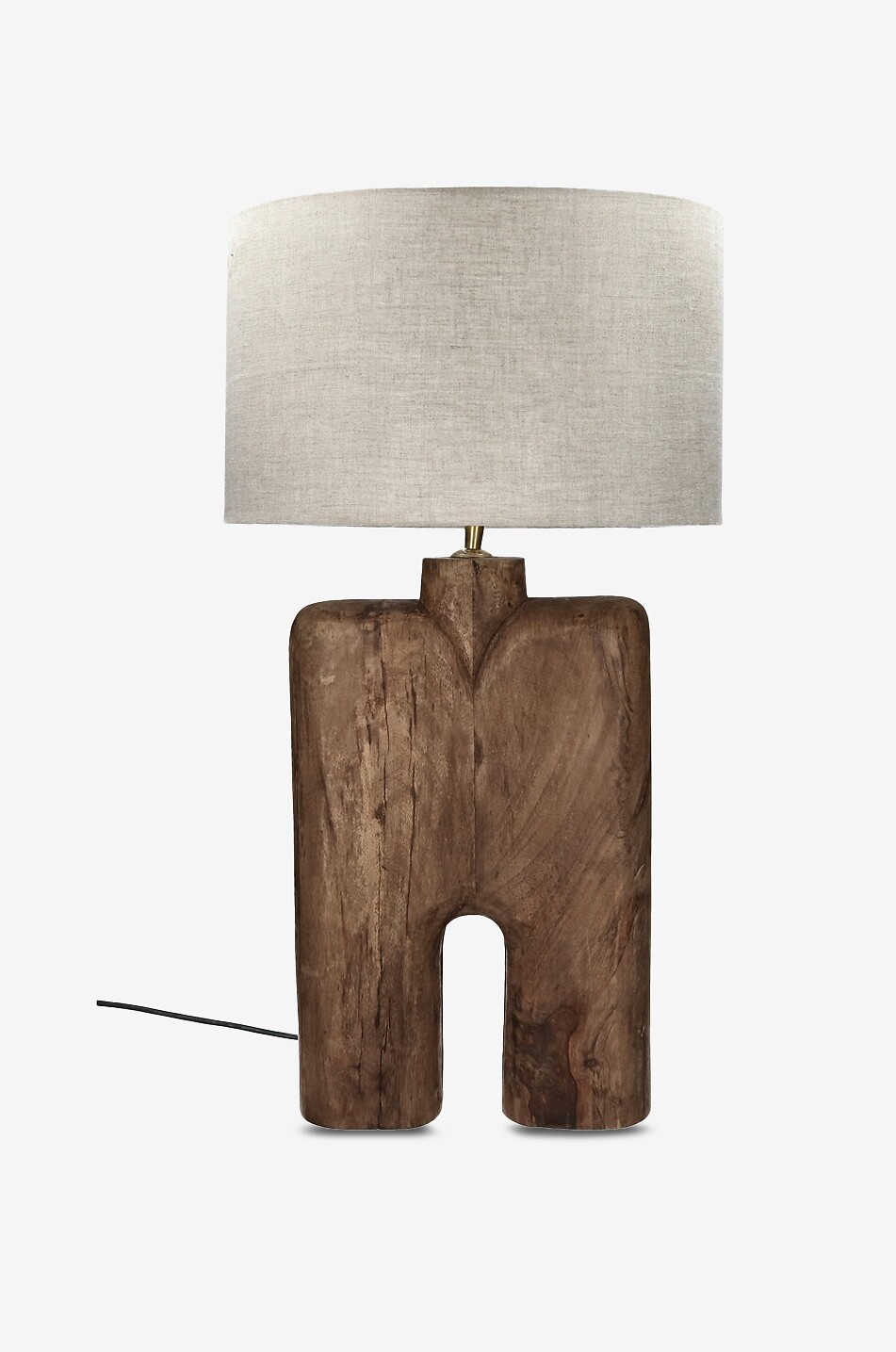 POMAX Lampe de table en bois et lin Lampedusa - H74 Maison MARRON 1