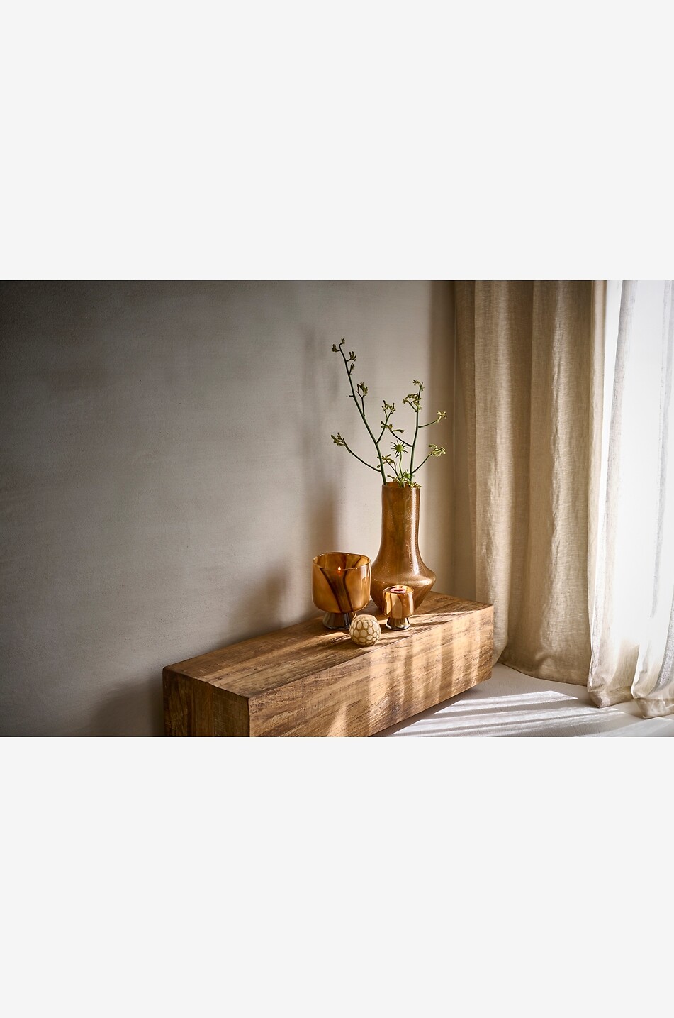 POMAX Vase et photophore avec motif tie and dye Camou - H8 Maison BEIGE 3