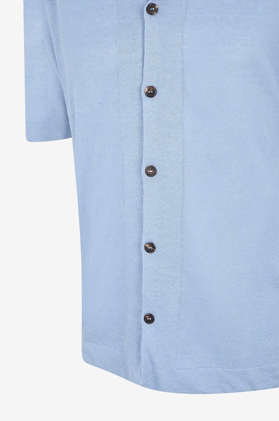 SLOWEAR Chemise à manches courtes en jersey de lin et coton Homme BLEU MOYEN 3