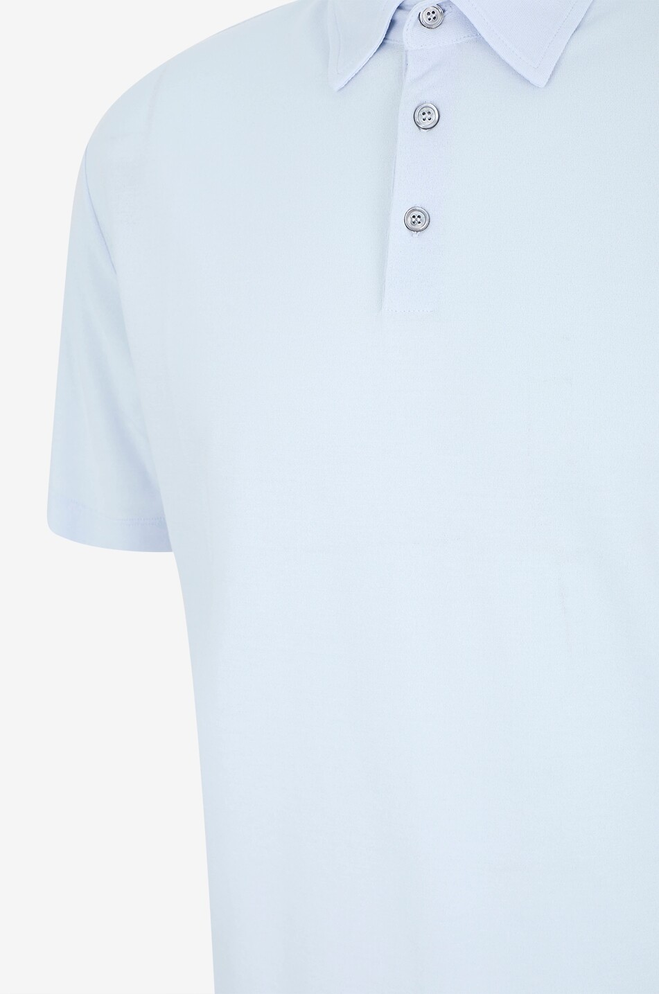 SLOWEAR Short-sleeved cotton jersey polo shirt Men LIGHT BLUE 3