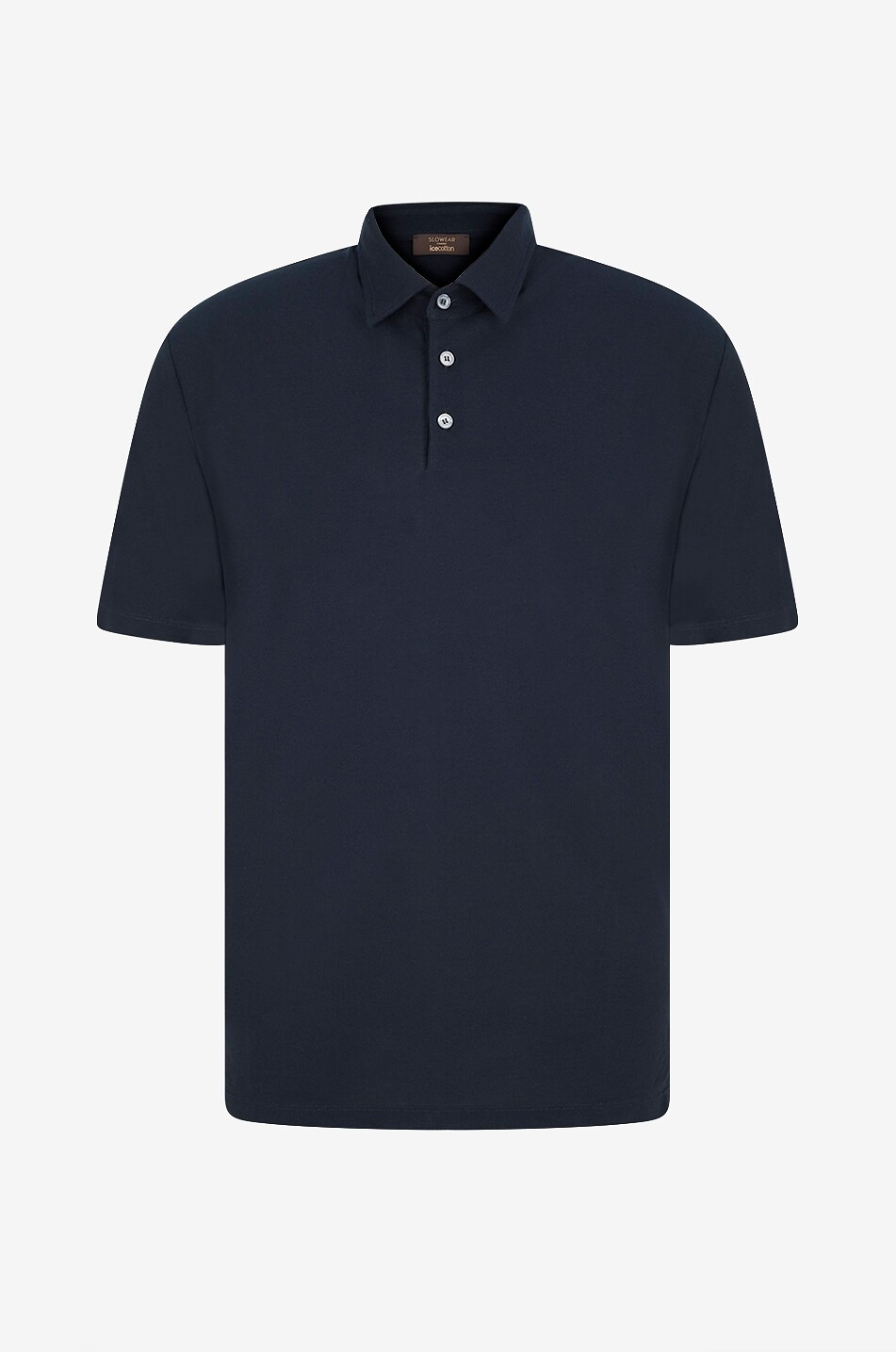 SLOWEAR Short-sleeved cotton jersey polo shirt Men DARK BLUE 1