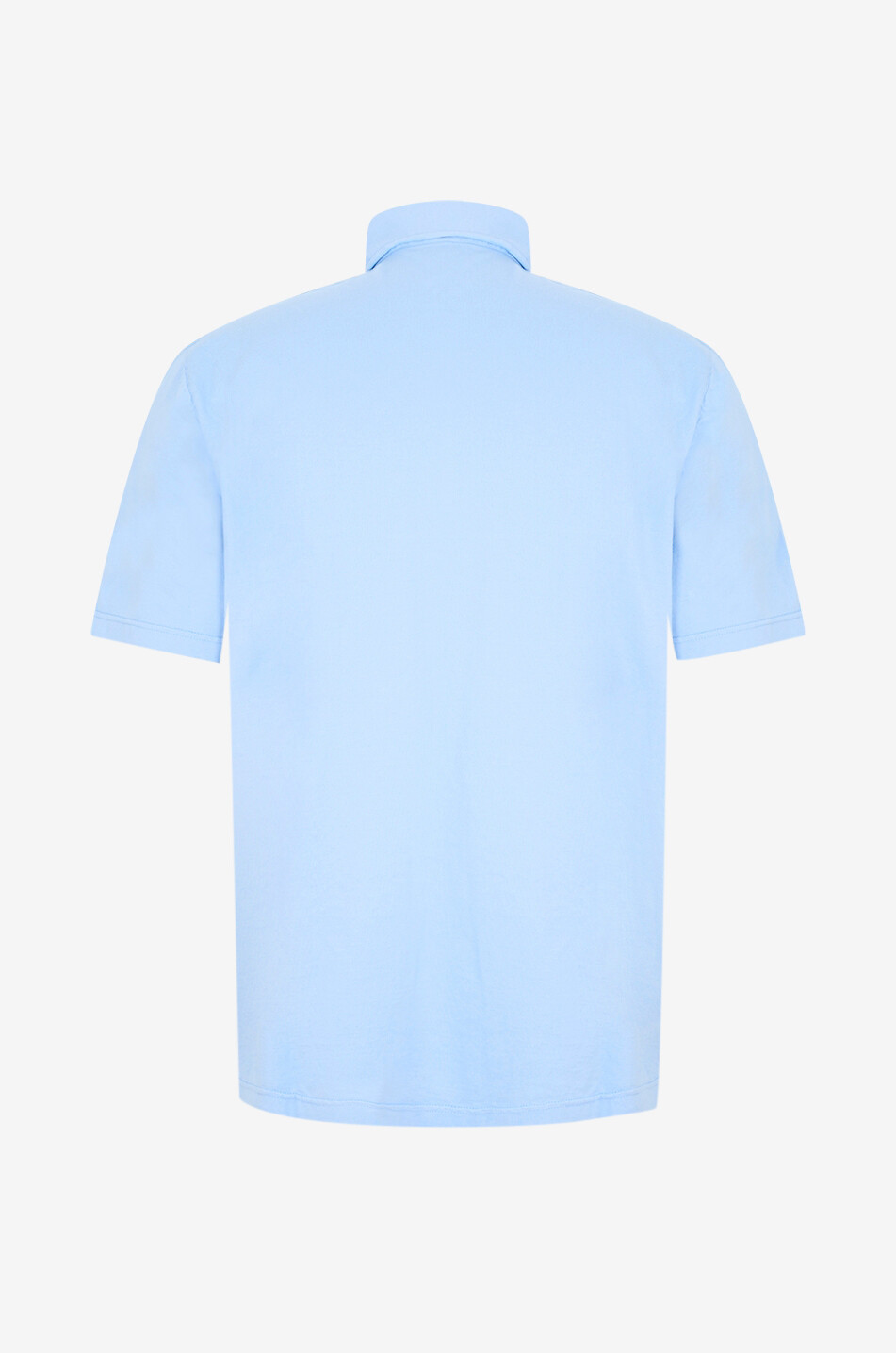 FEDELI Dusty cotton jersey short-sleeved polo shirt Men LIGHT BLUE 2