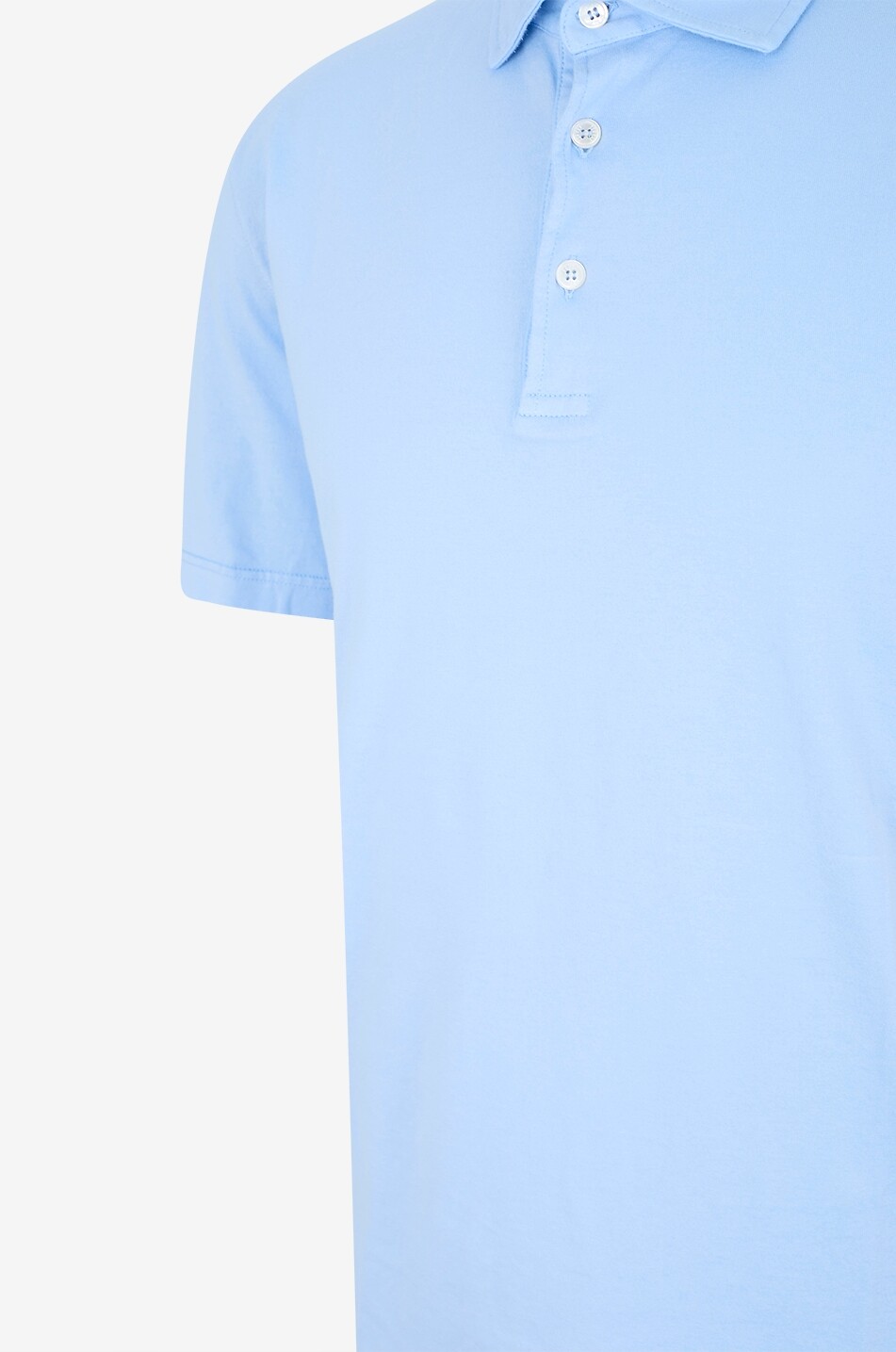 FEDELI Dusty cotton jersey short-sleeved polo shirt Men LIGHT BLUE 3