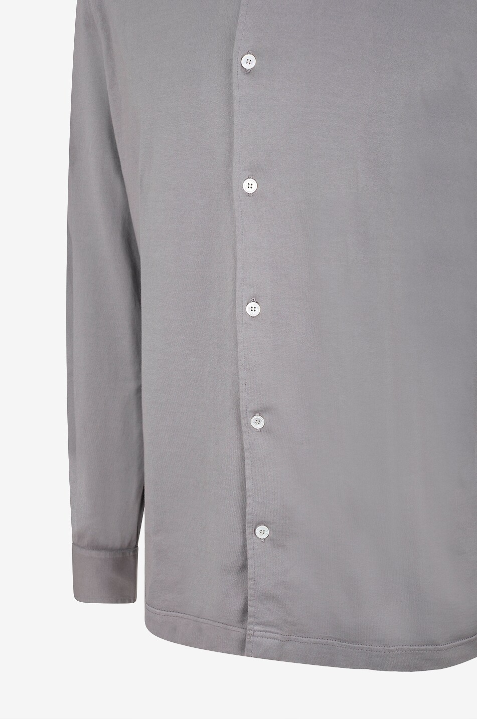 FEDELI Dusty Giza cotton jersey long-sleeved shirt Men MEDIUM GREY 3