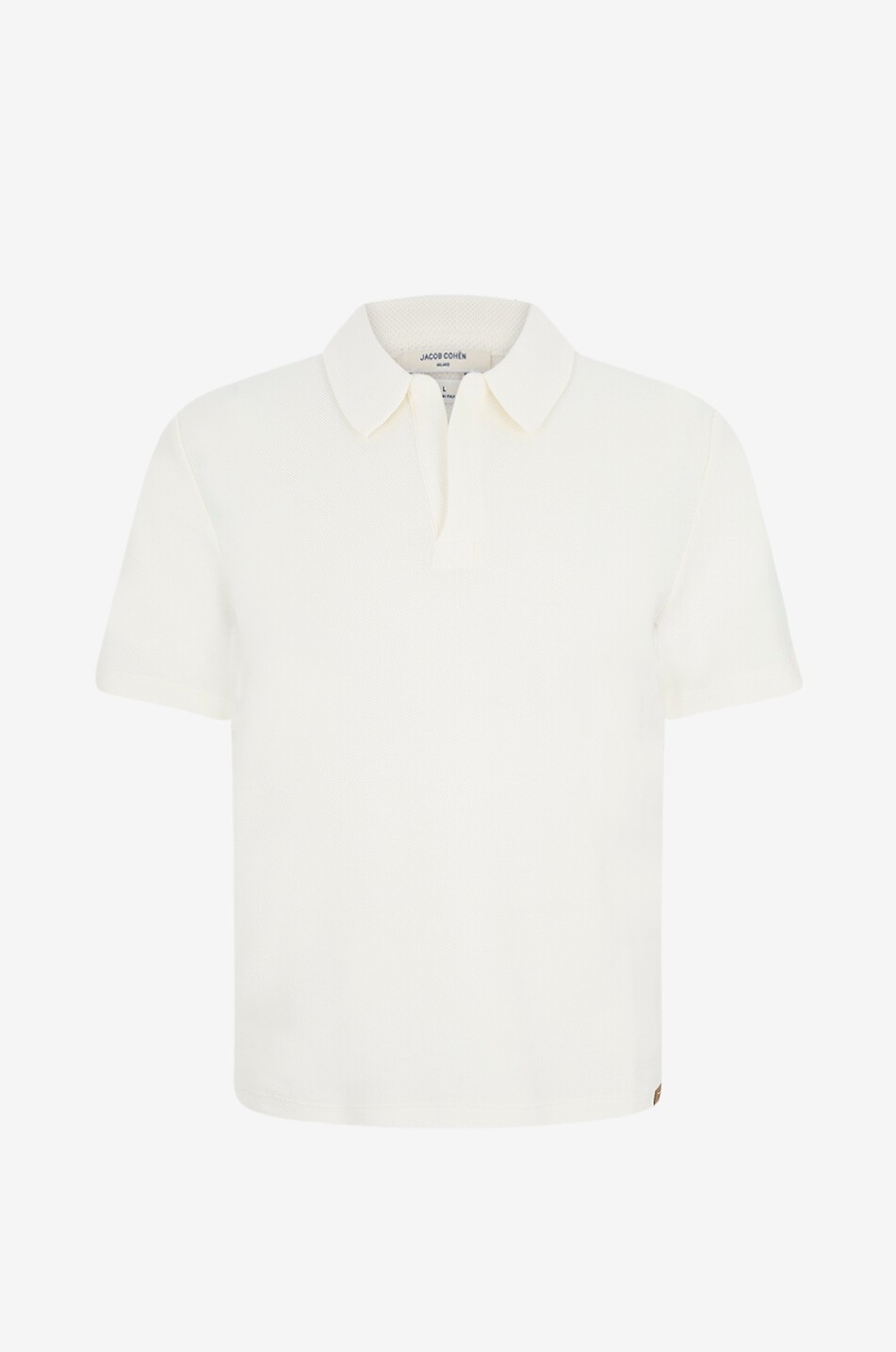 JACOB COHEN Polo à manches courtes en coton et soie Raw Homme BLANC CASSE 1