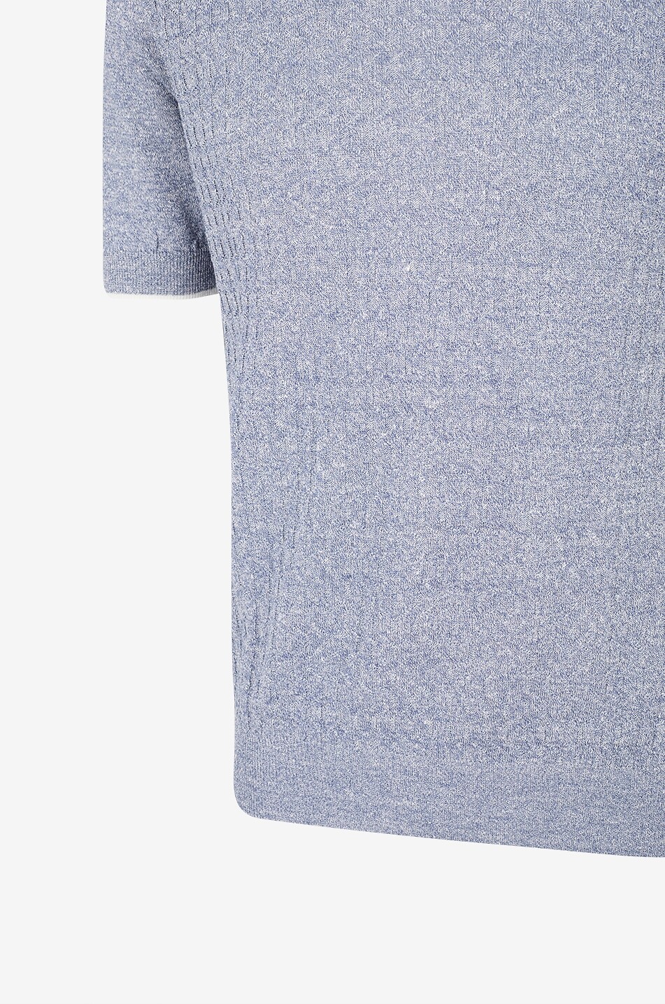 FEDELI Meliertes Zopfstrick-Polohemd aus Leinen und Baumwolle Irlanda Herren MITTELBLAU 3