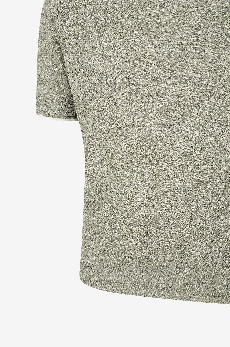 FEDELI Meliertes Zopfstrick-Polohemd aus Leinen und Baumwolle Irlanda Herren MITTELGRÜN 3