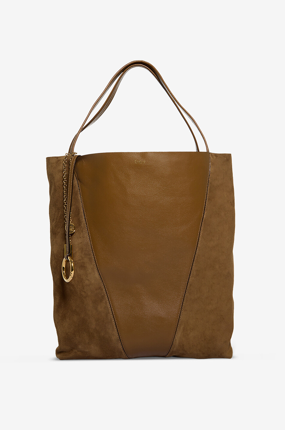 Chloé Spin Large grained leather and suede tote bag