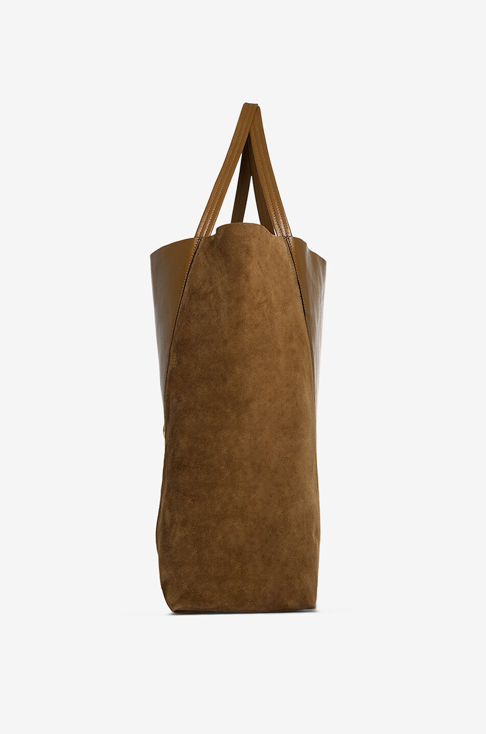 CHLOE Chloé Spin Large grained leather and suede tote bag Women BROWN 4