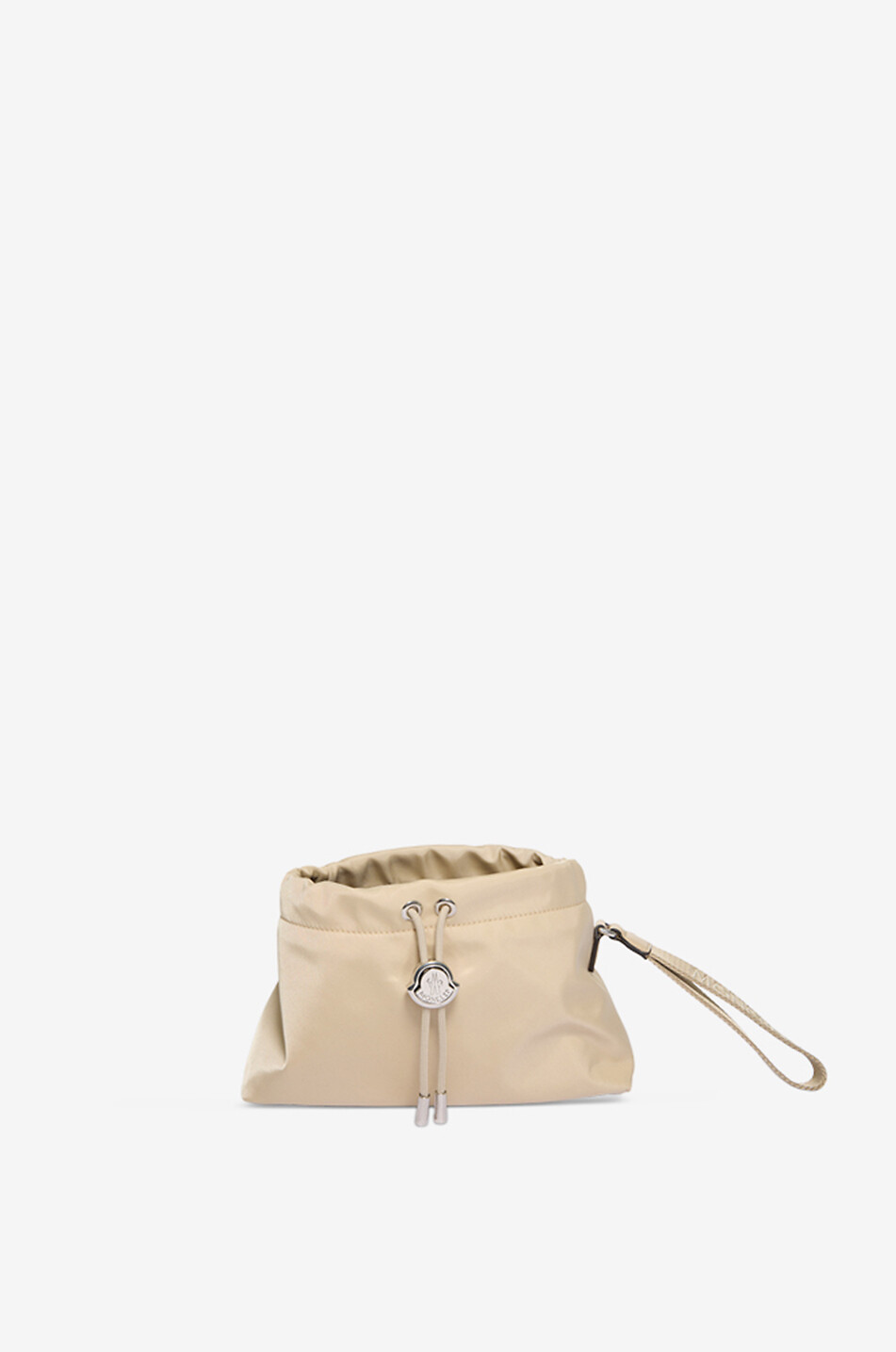 MONCLER Pochette trapèze en nylon et cuir Trick Femme Beige clair 1