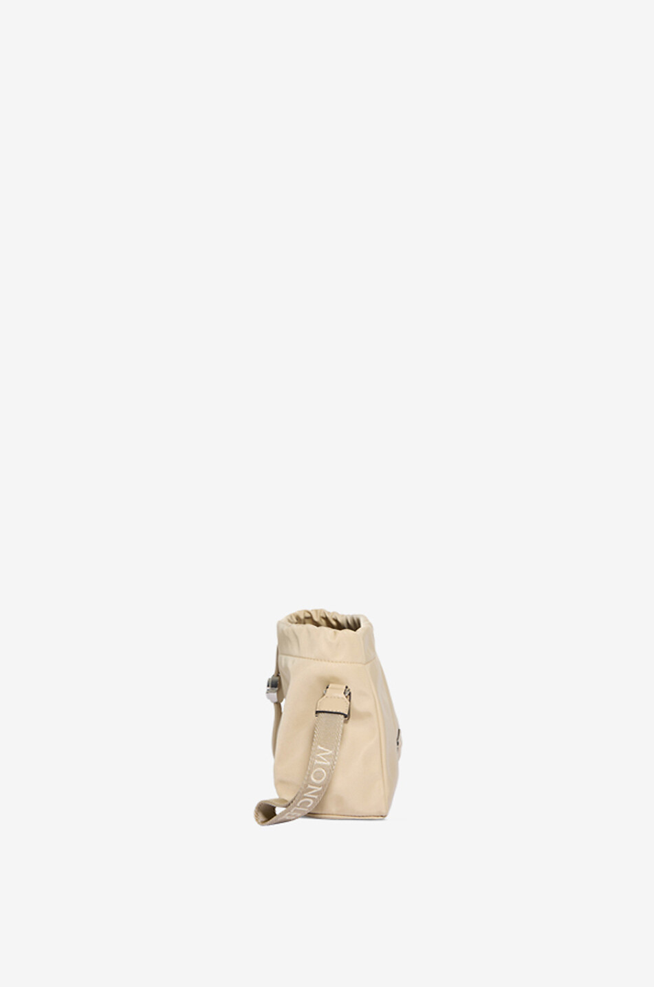 MONCLER Pochette trapèze en nylon et cuir Trick Femme Beige clair 4