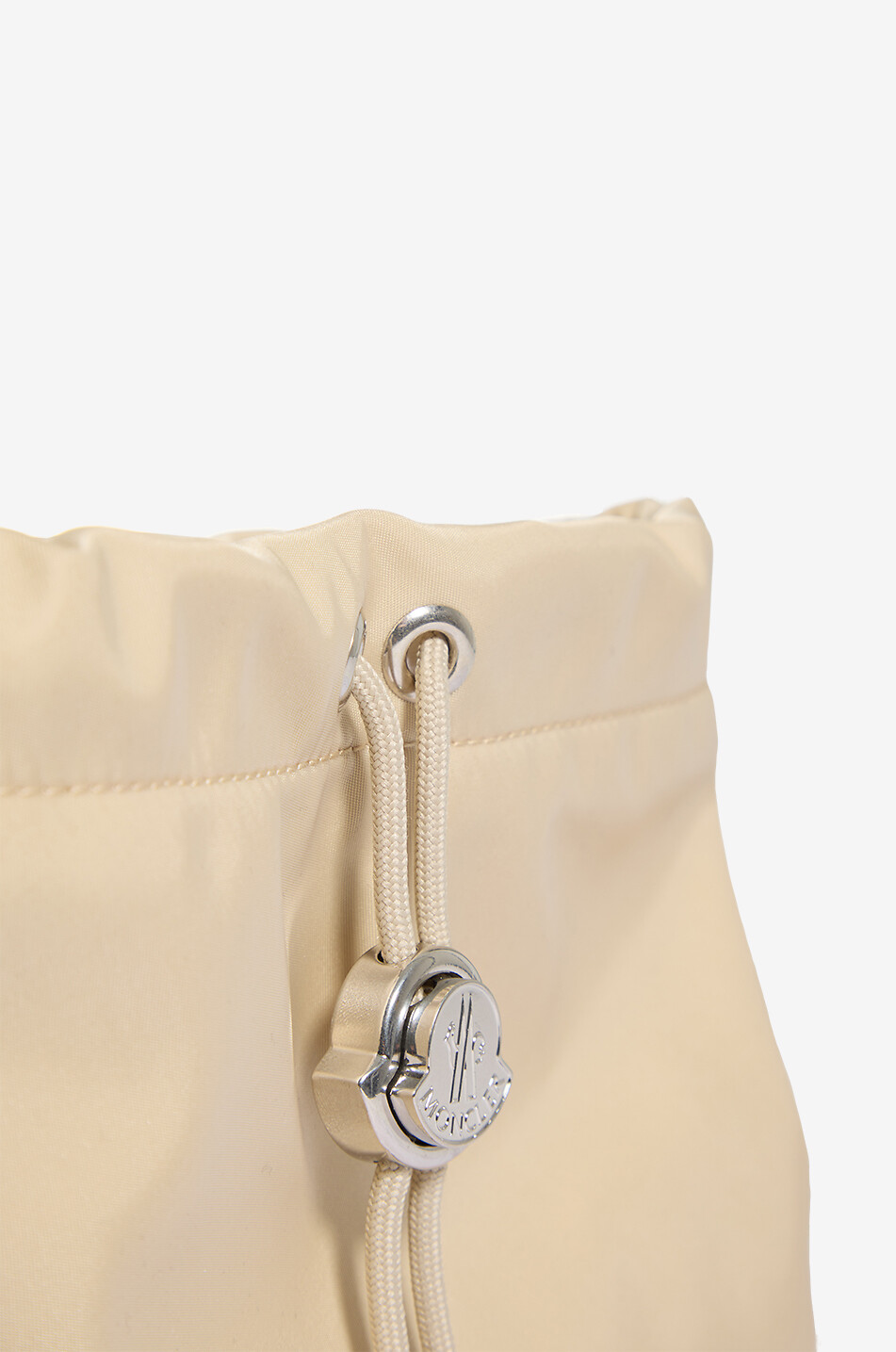 MONCLER Pochette trapèze en nylon et cuir Trick Femme Beige clair 5