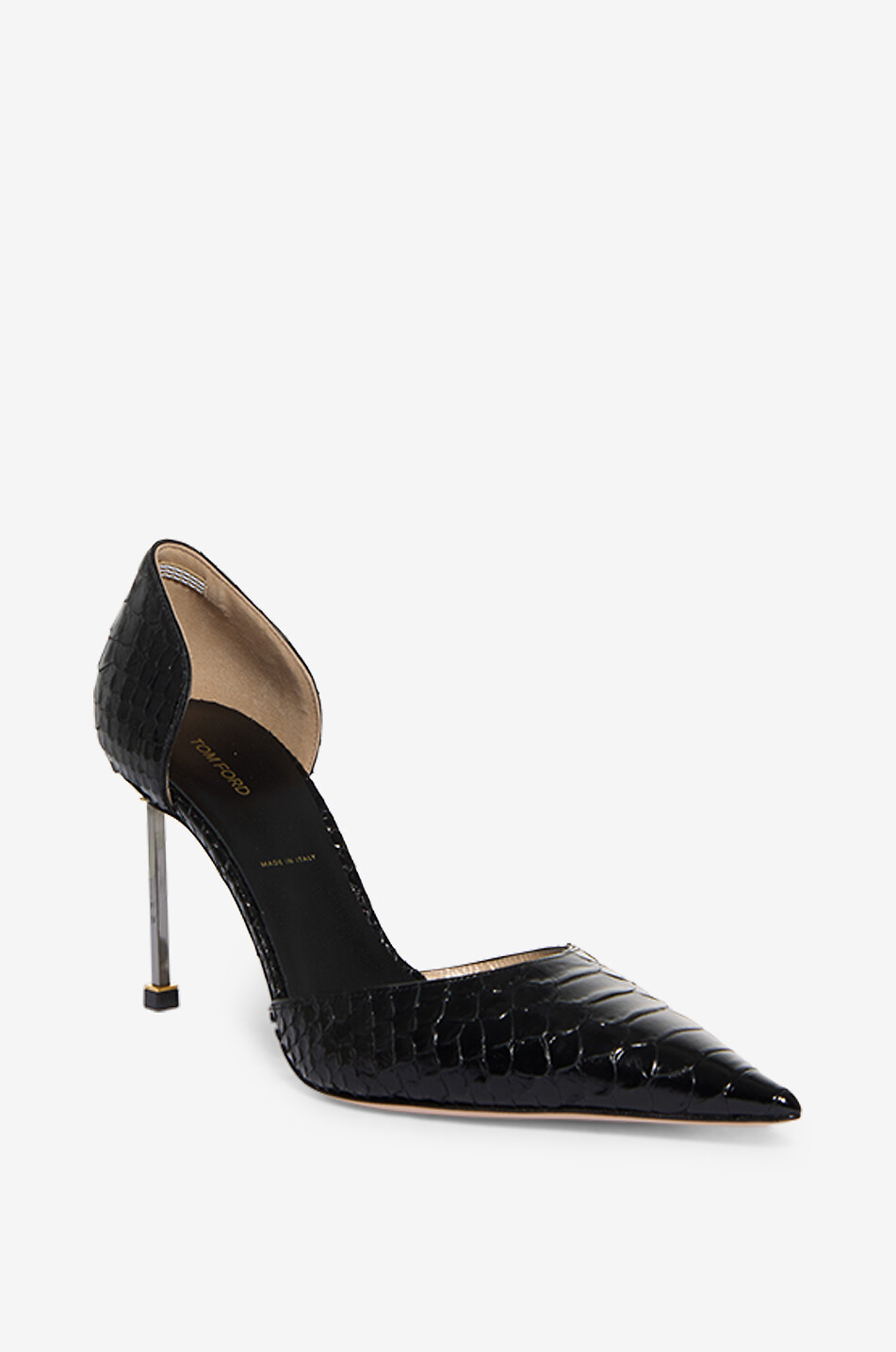 D'Orsay Pumps 85 in python-embossed shiny leather