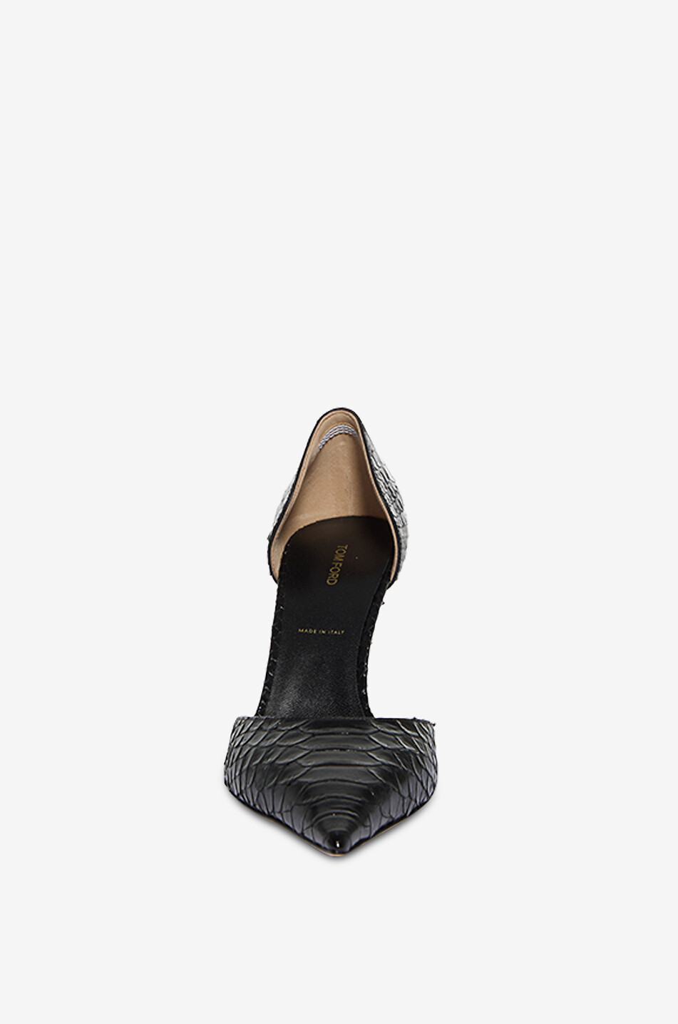 TOM FORD D'Orsay Pumps 85 in python-embossed shiny leather Women BLACK 2