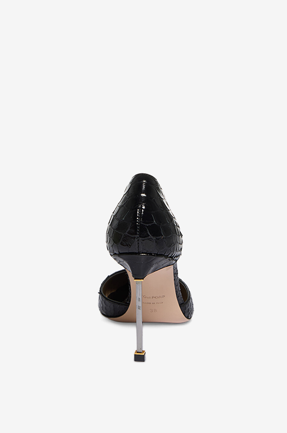 TOM FORD D'Orsay Pumps 85 in python-embossed shiny leather Women BLACK 4