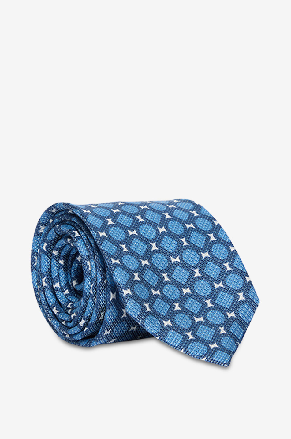 BONGENIE Printed silk tie Men BLUE 1