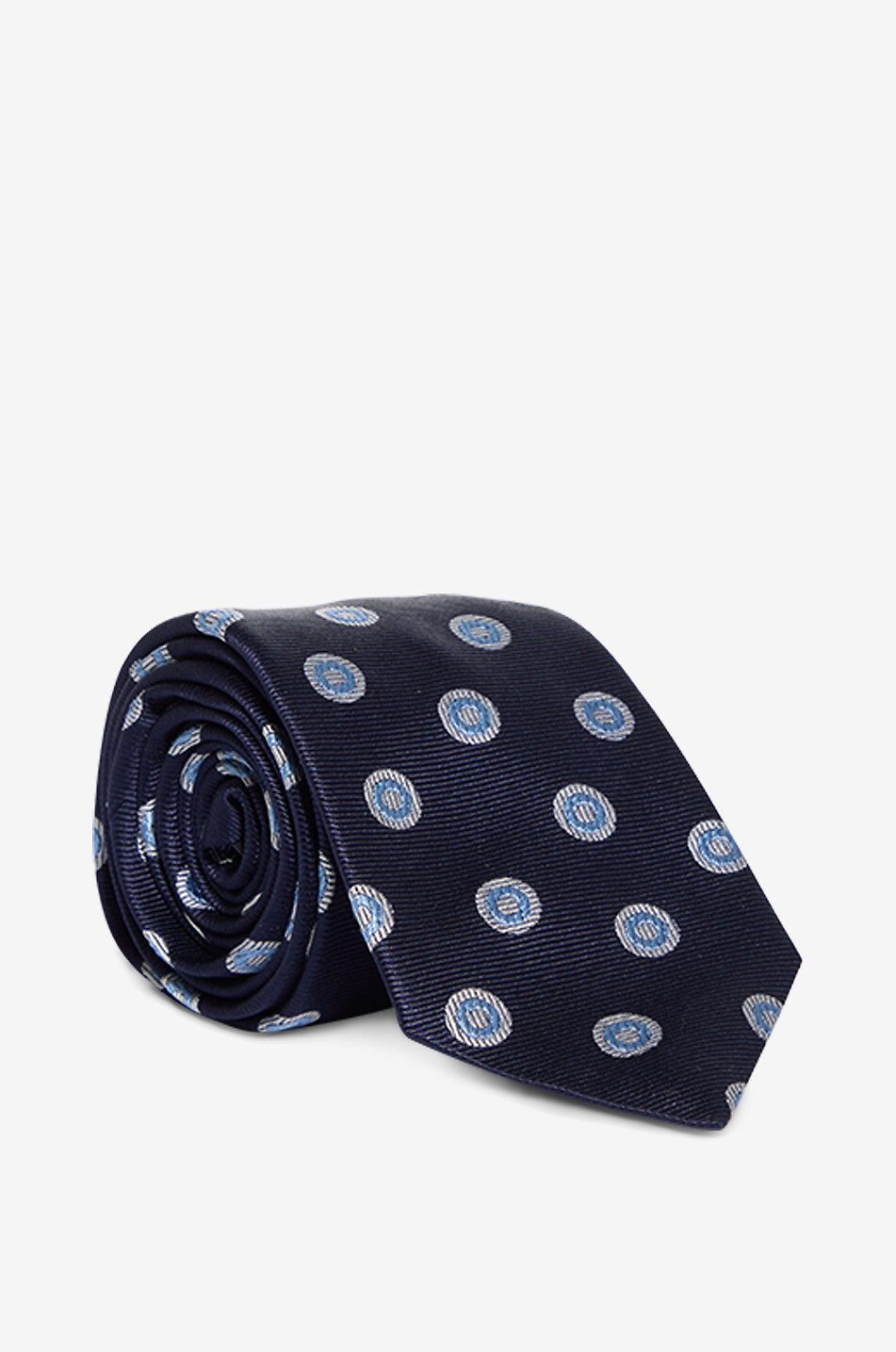 BONGENIE Printed silk tie Men DARK BLUE 1