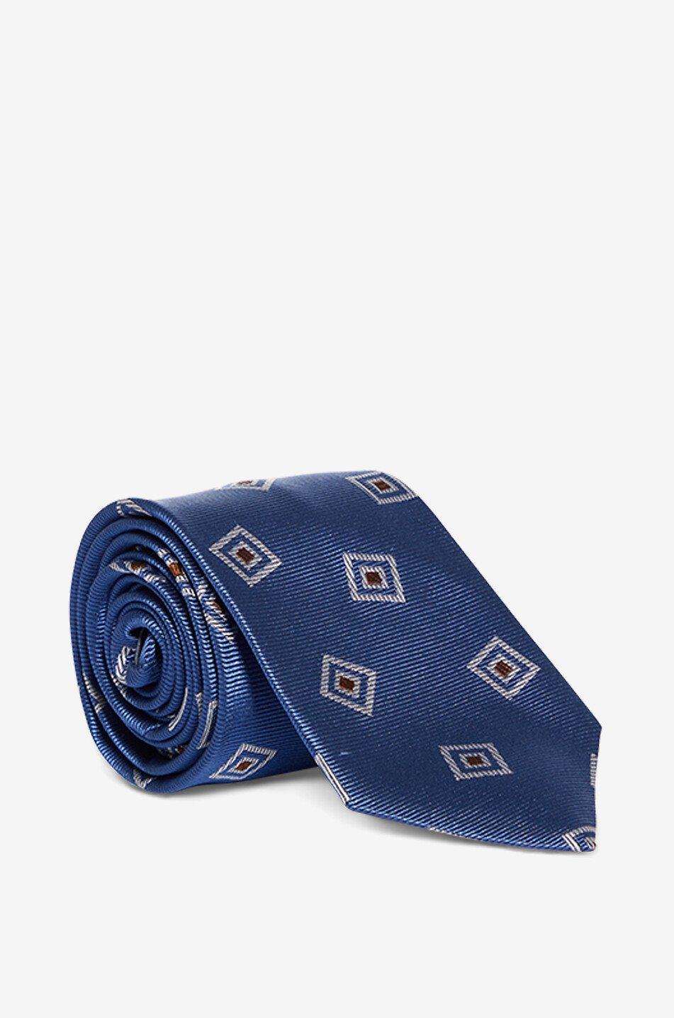 BONGENIE Krawatte aus Seide mit Print Herren MITTELBLAU 1