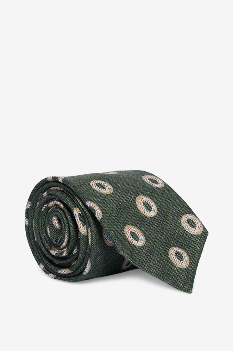 BONGENIE Printed silk tie Men MEDIUM GREEN 1