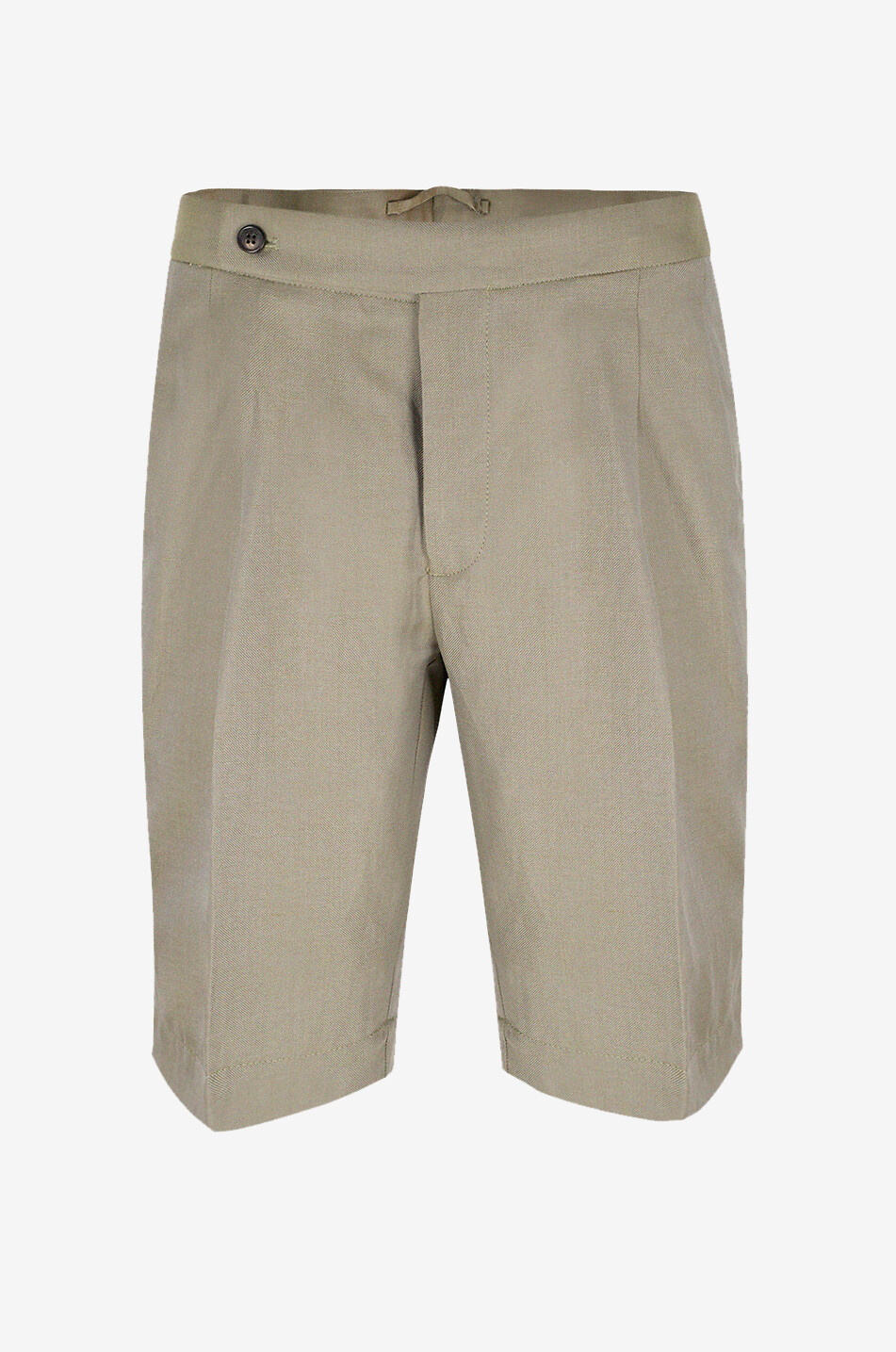 SLOWEAR Bermuda à pinces en laine vierge et lin Homme VERT 1