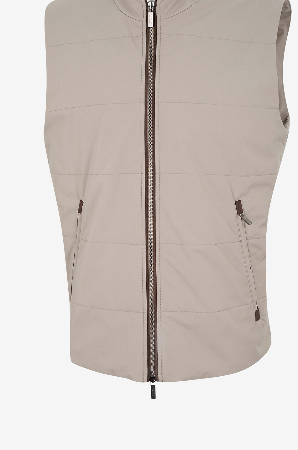 MAURIZIO BALDASSARI Arena quilted stand-collar vest Men BROWN 3